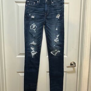 Men’s American Eagle Outfitters Dark Blue Distressed Skinny Jeans